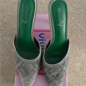 Viviana Green and Gray Mules